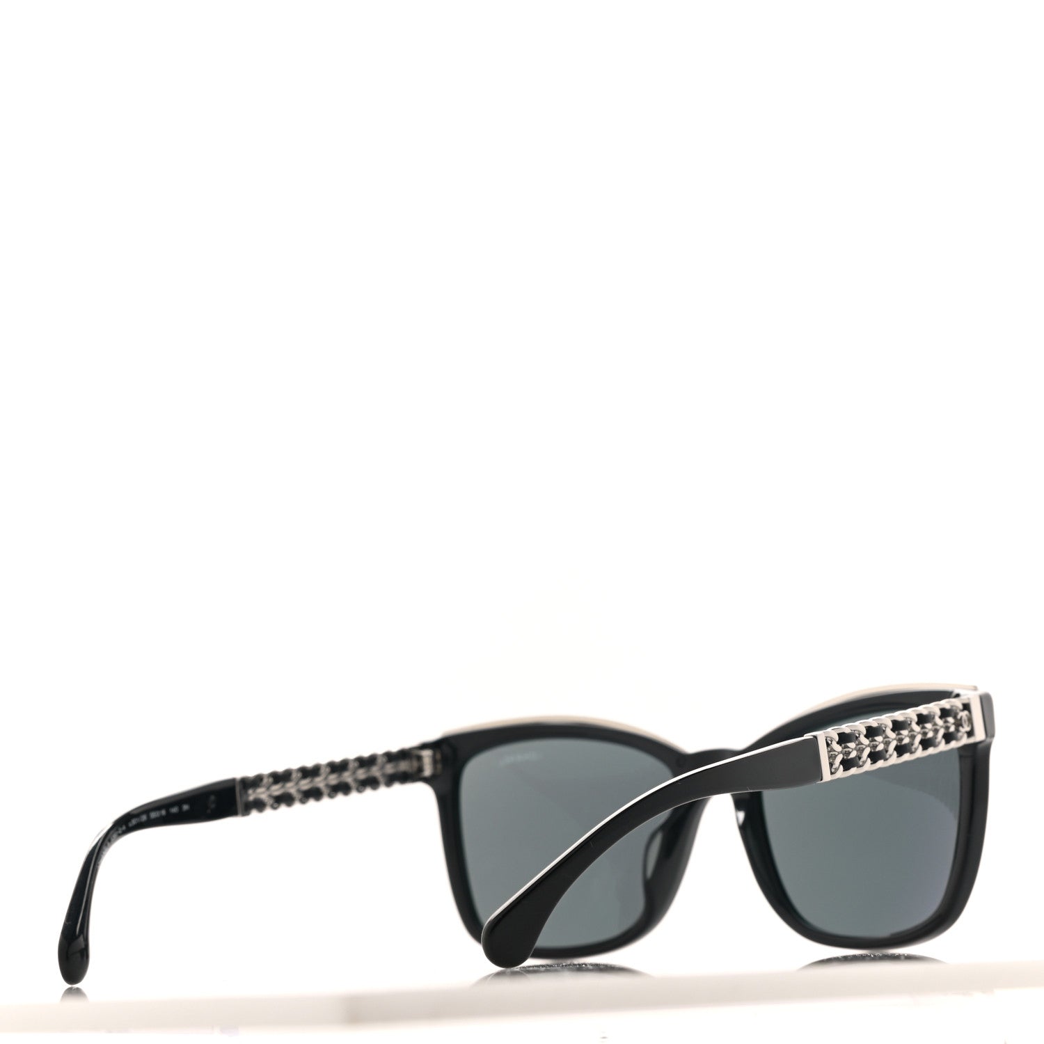 Chanel Calfskin Square Chain Sunglasses 5360-Q-A Black 4 of 9