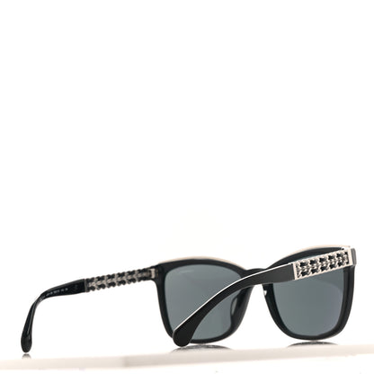 Chanel Calfskin Square Chain Sunglasses 5360-Q-A Black 4 of 9