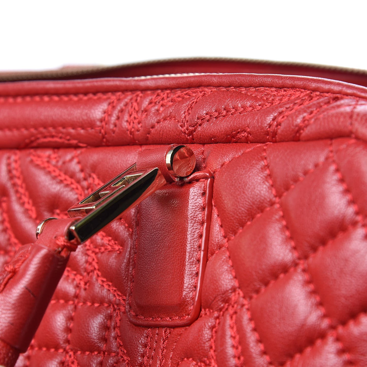 Barocco Quilted Nappa Vanitas Demetra Bag Red