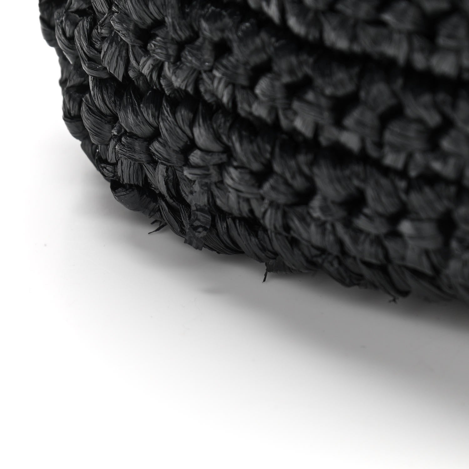 Prada Yarn Raffia Effect Crochet Small Logo Tote Black 7 of 10