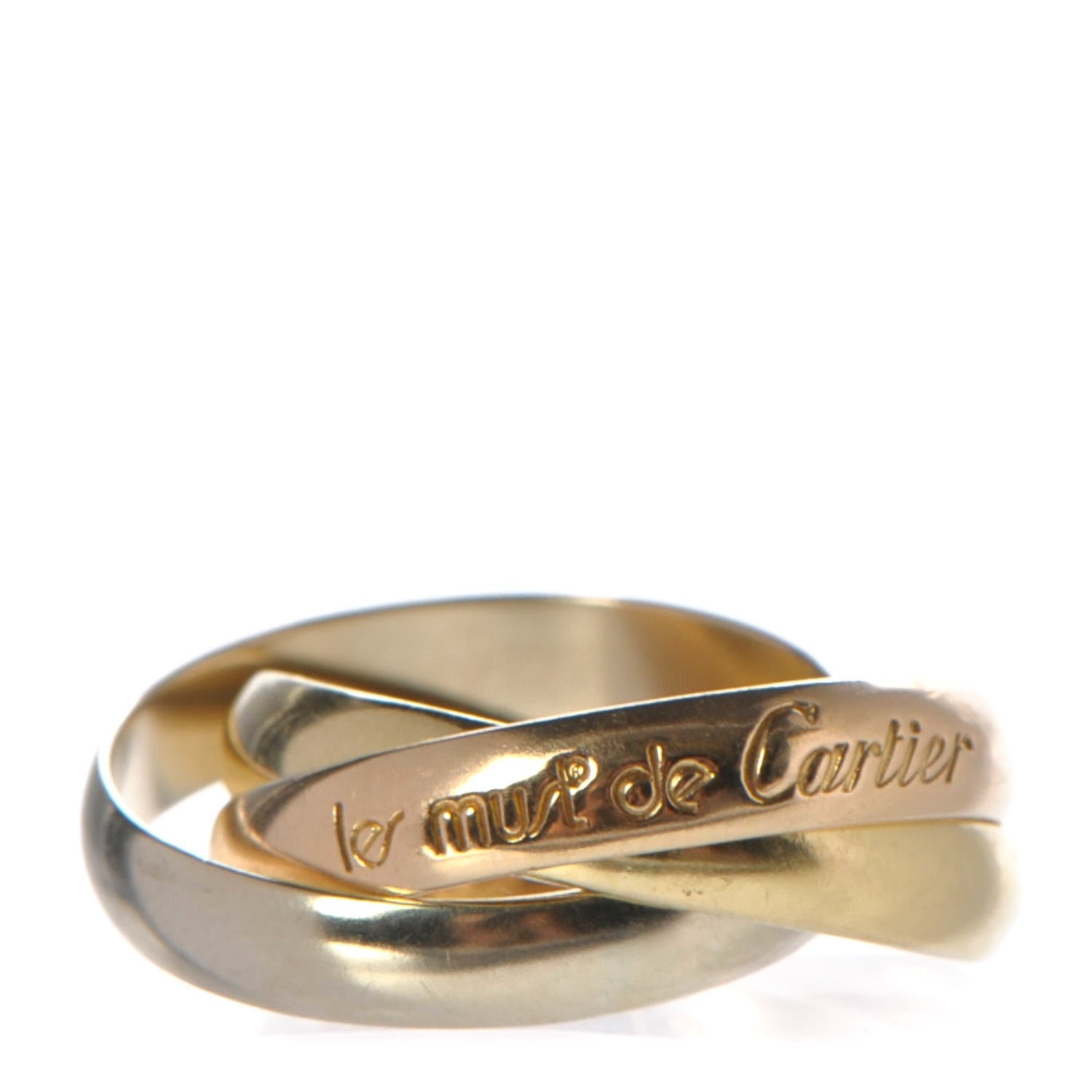 Cartier 18K Pink Yellow White Gold Les Must De Trinity Ring 48 4.5 1 of 5