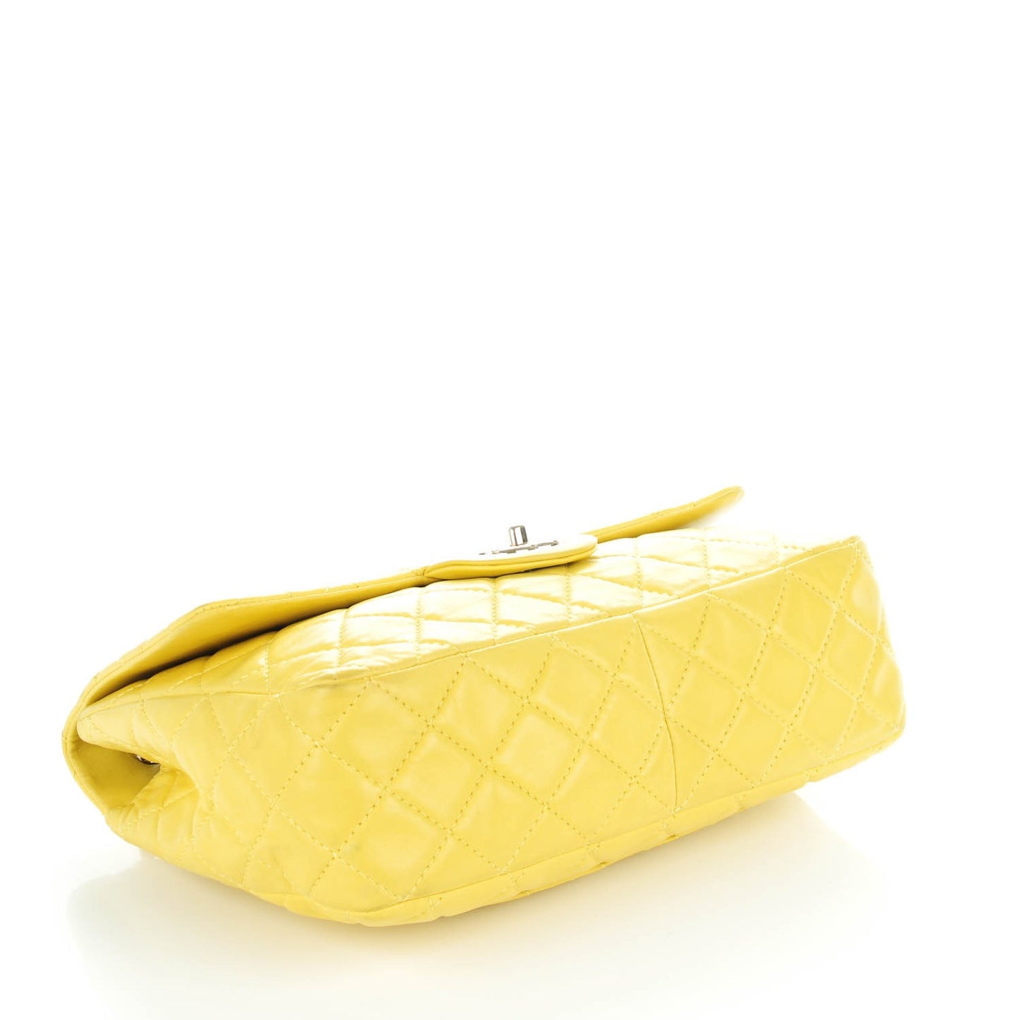 Lambskin Quilted Jumbo Single Flap Yellow