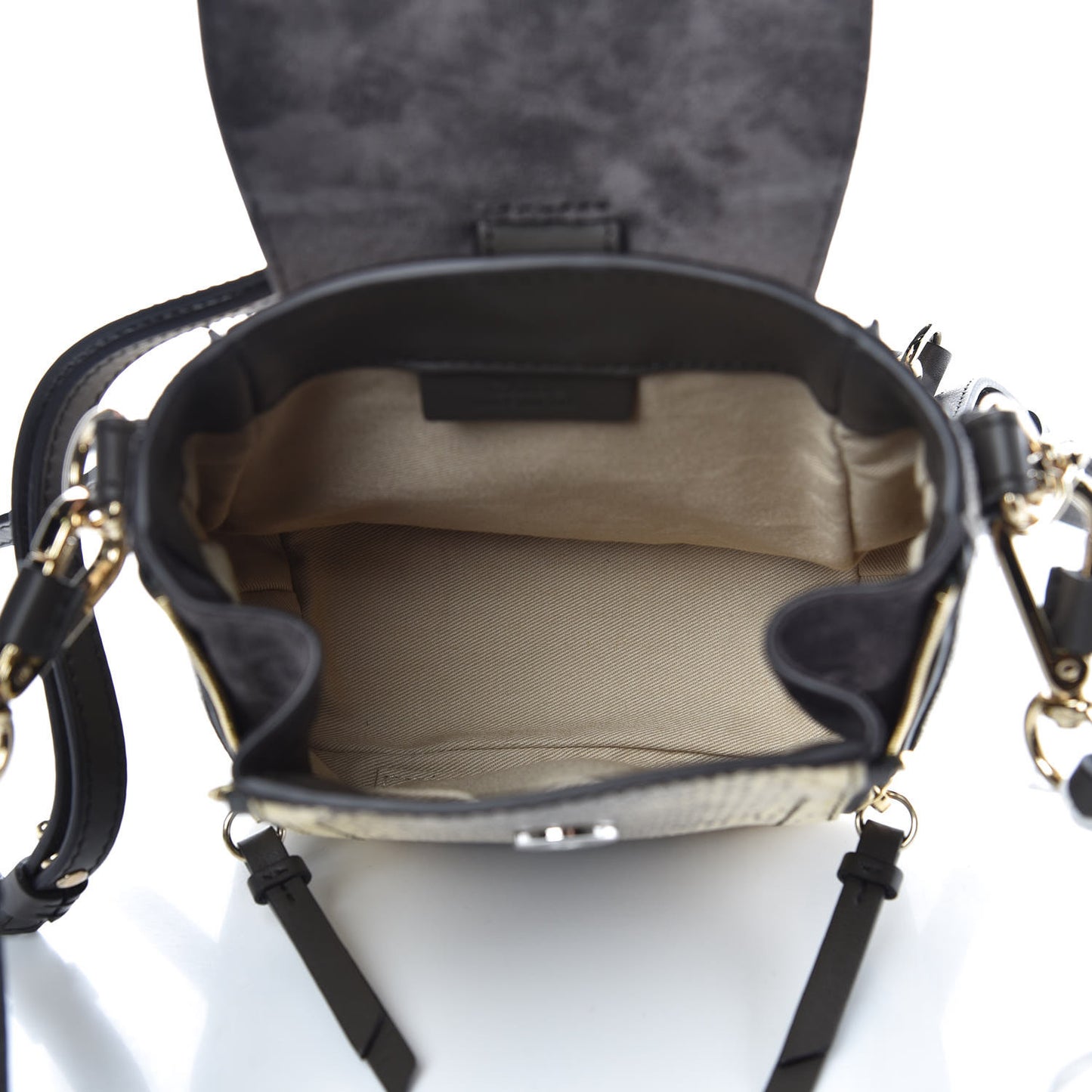 Calfskin Watersnake Embossed Mini Faye Backpack Cloudy Yellow