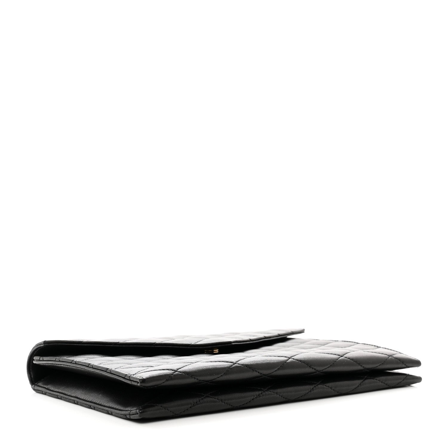 Saint Laurent Lambskin Quilted Sade Envelope Clutch Black 4 of 6
