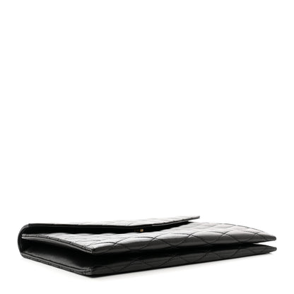 Saint Laurent Lambskin Quilted Sade Envelope Clutch Black 4 of 6