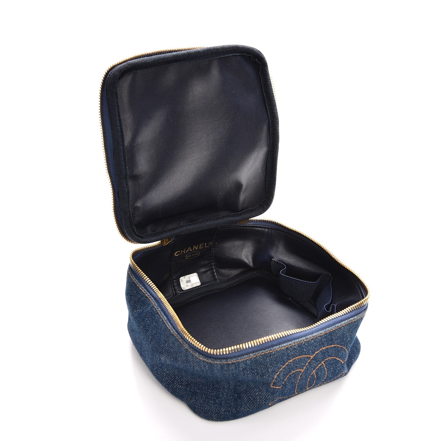 Chanel Denim Vanity Cosmetic Case Blue 5 of 8