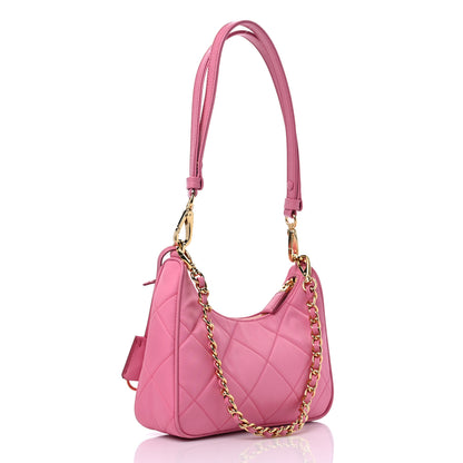 Prada Re-Nylon Saffiano Stitched Mini Re-Edition 1995 Chaine Shoulder Bag Begonia 3 of 8