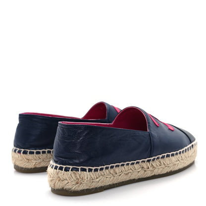Chanel Lambskin CC Espadrilles 36 Navy Fuchsia Black 5 of 11