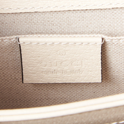 Gucci Textured Calfskin Crystal Bamboo Web Mini Dionysus Top Handle Bag Mystic White 8 of 10