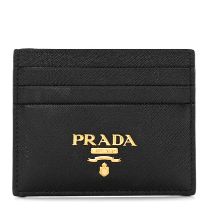 Prada Saffiano Metal Card Holder Black 1 of 11
