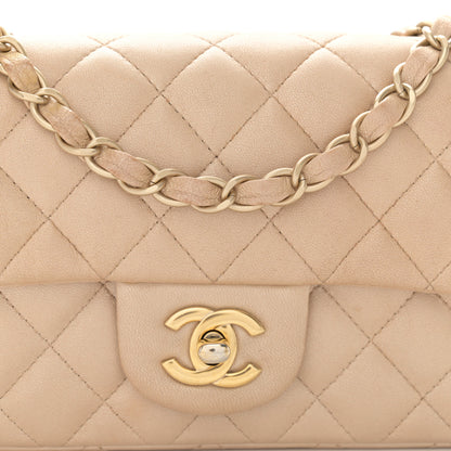 Chanel Metallic Lambskin Quilted Mini Rectangular Flap Gold 9 of 14