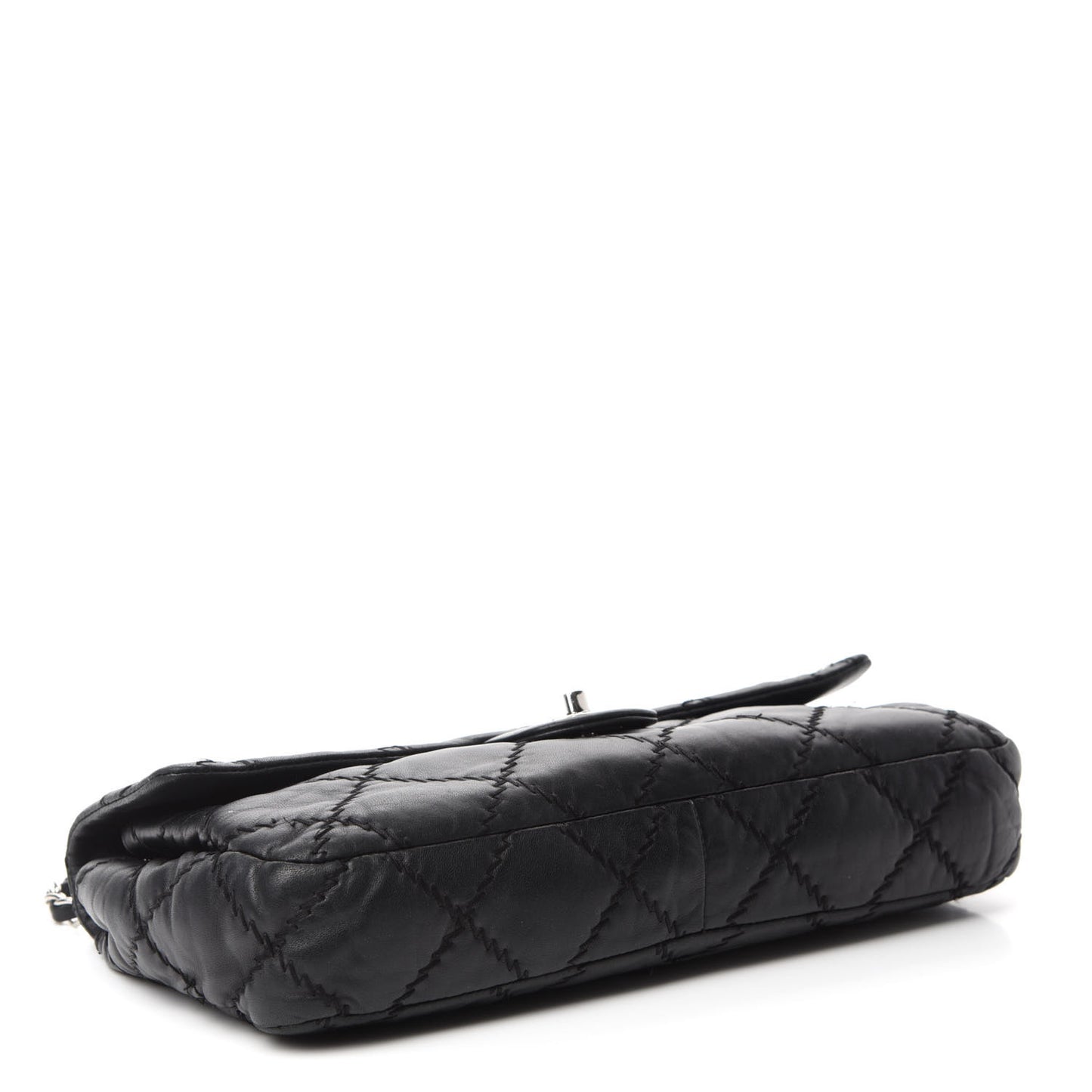 Lambskin Ultimate Stitch Maxi Flap Black