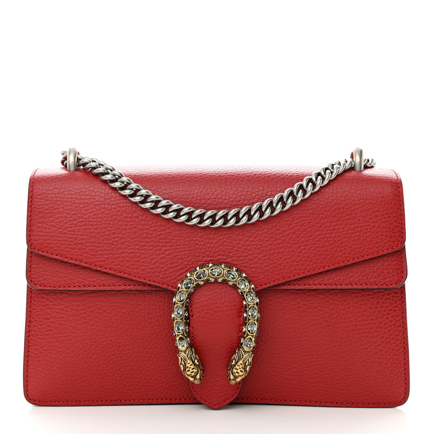 Dollar Calfskin Swarovski Crystal Small Dionysus Shoulder Bag Hibiscus Red