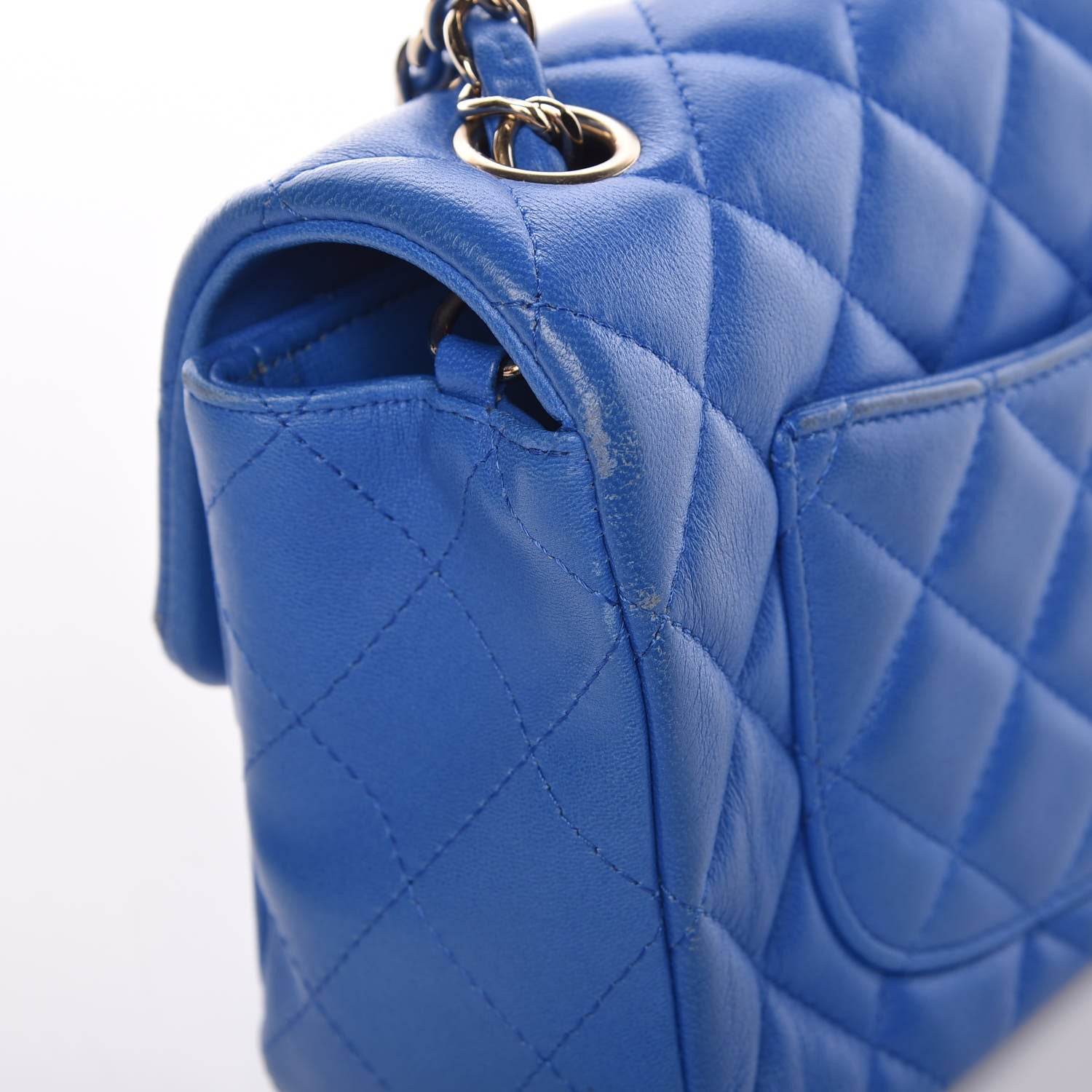 Chanel Lambskin Quilted Mini Rectangular Flap Blue 14 of 18
