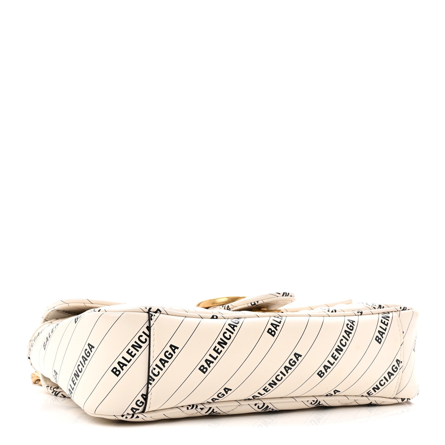 Gucci X BALENCIAGA Calfskin Matelasse Logo Print Small GG Marmont Shoulder Bag White 4 of 14