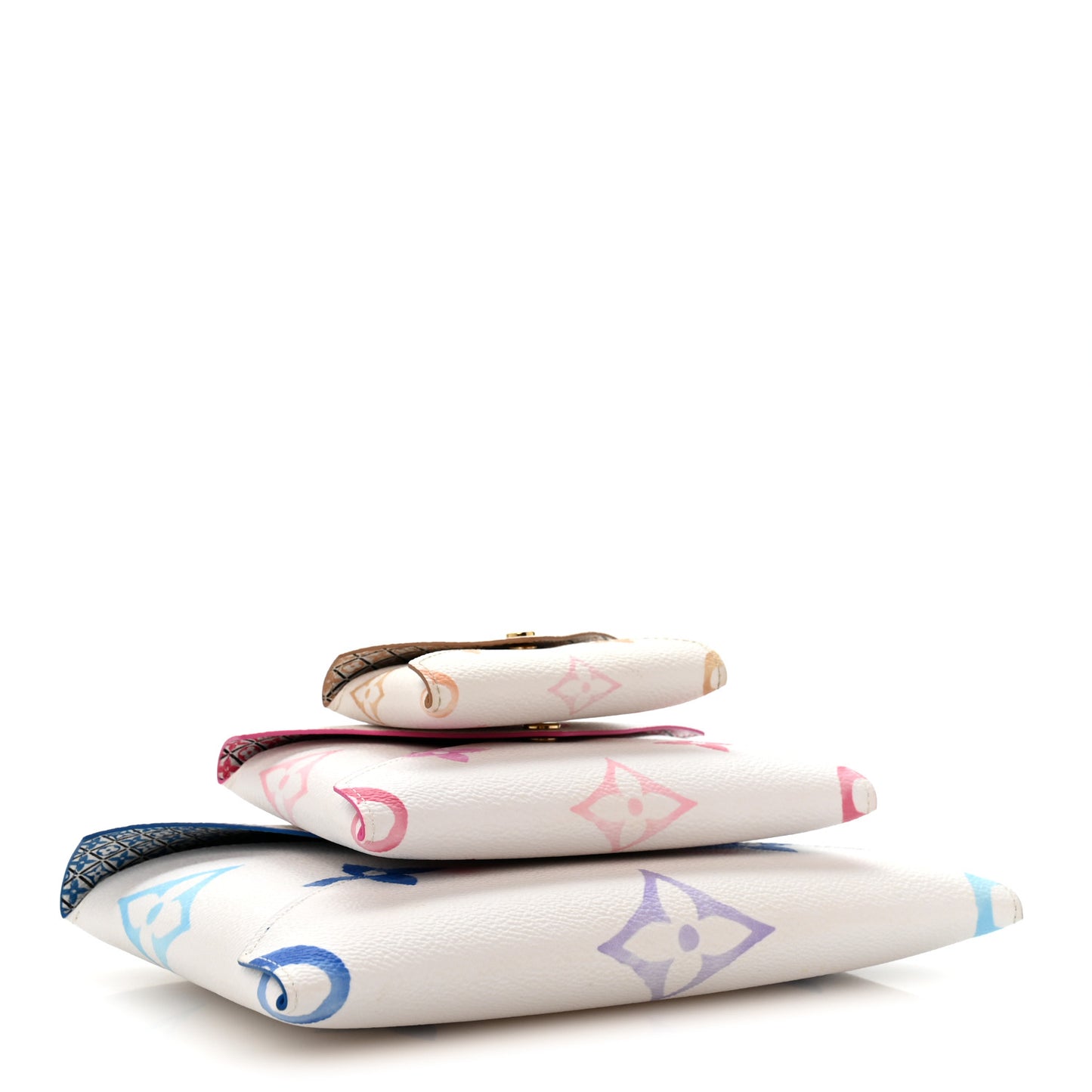 Monogram Giant By The Pool Kirigami Pochette Set Blue Rose Beige