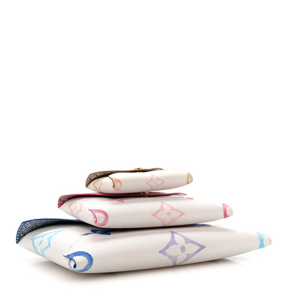 Louis Vuitton Monogram Giant By The Pool Kirigami Pochette Set Blue Rose Beige 4 of 9