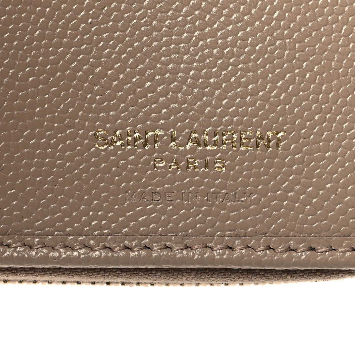 Grain De Poudre Matelasse Chevron Monogram Compact Zip Around Wallet Dark Beige