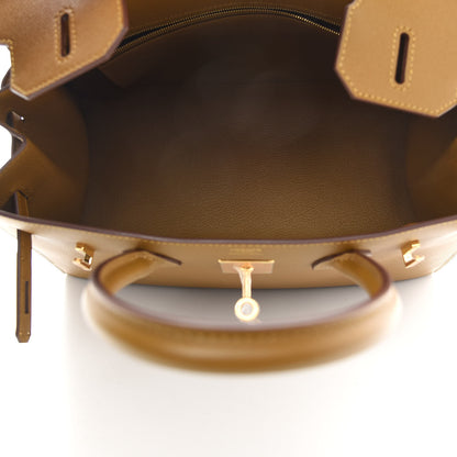 Hermes Madame Calfskin Birkin Sellier 30 Bronze Dore 5 of 11