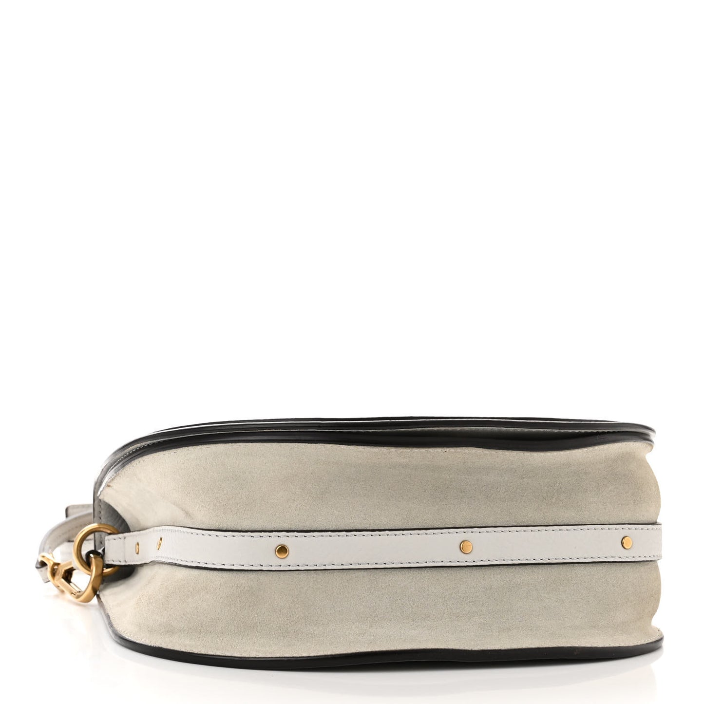 Calfskin Suede Medium Nile Bracelet Bag Cloudy Blue