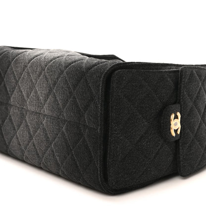 Chanel Washed Denim Quilted Small Chanel 25 Handbag Black 10 of 10