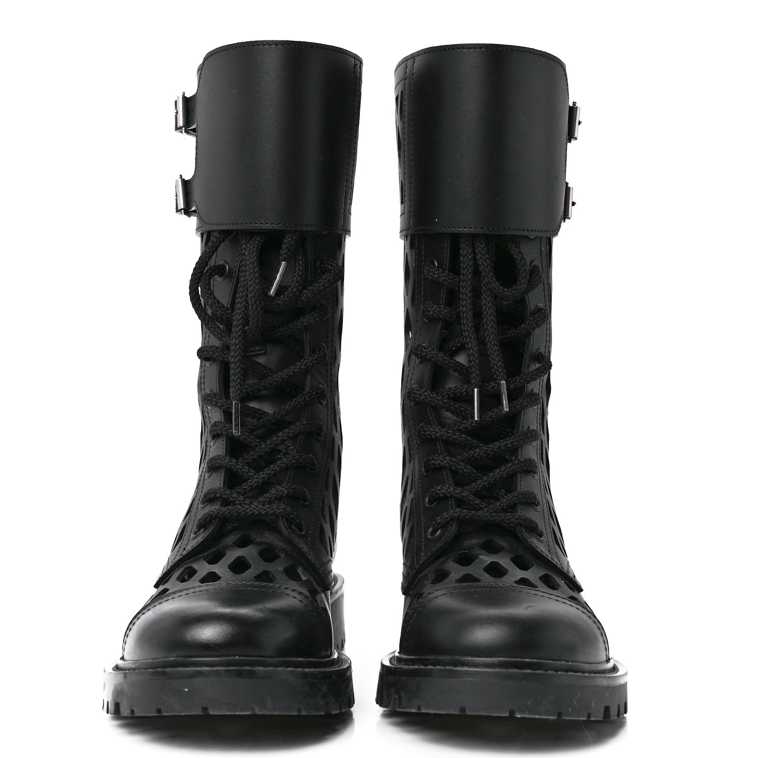 Christian Dior Matte Calfskin Womens D-Trap 30mm Tall Boots 37.5 Black 2 of 8