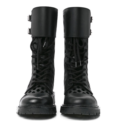 Christian Dior Matte Calfskin Womens D-Trap 30mm Tall Boots 37.5 Black 2 of 8