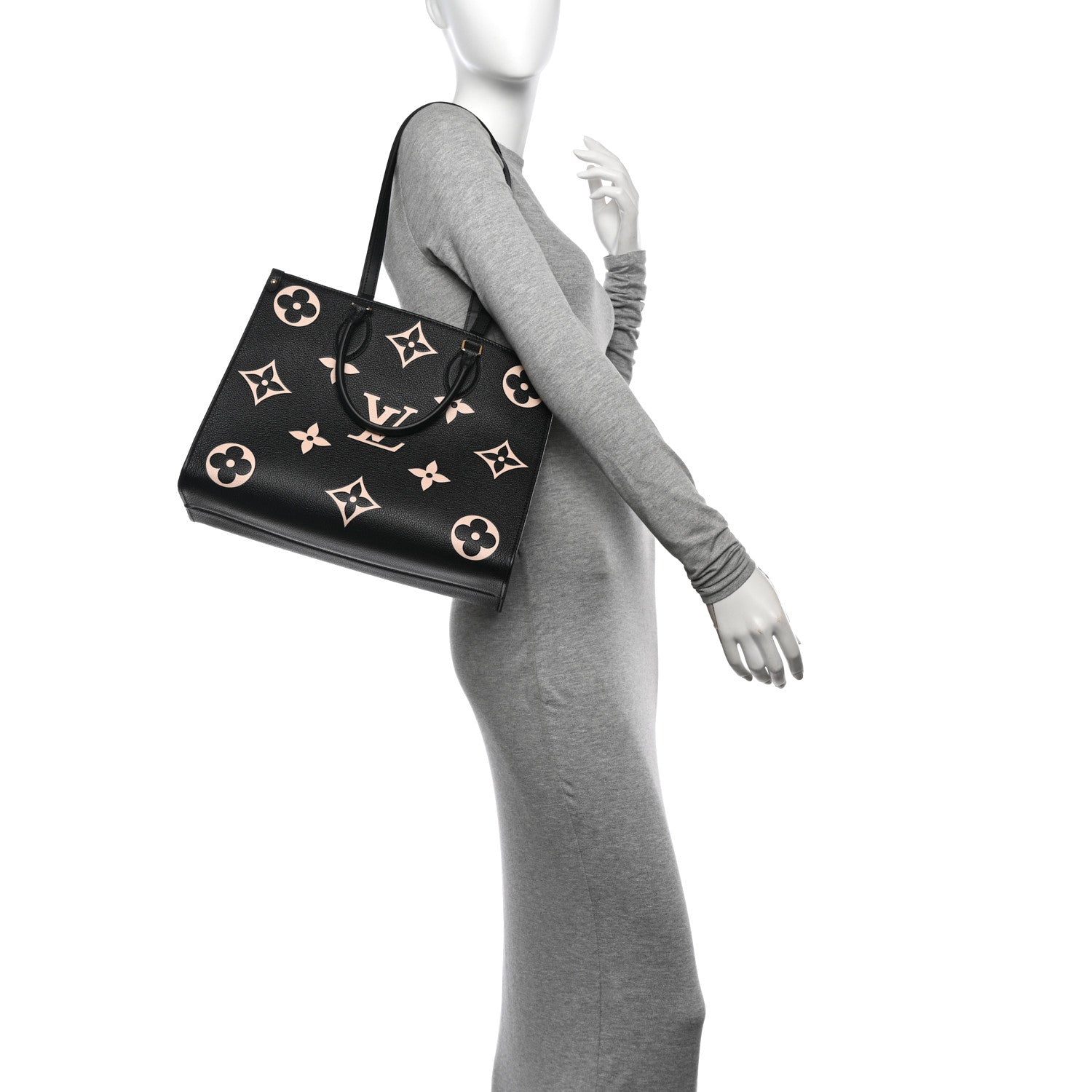 Louis Vuitton Empreinte Monogram Giant Onthego MM Black Beige 2 of 9