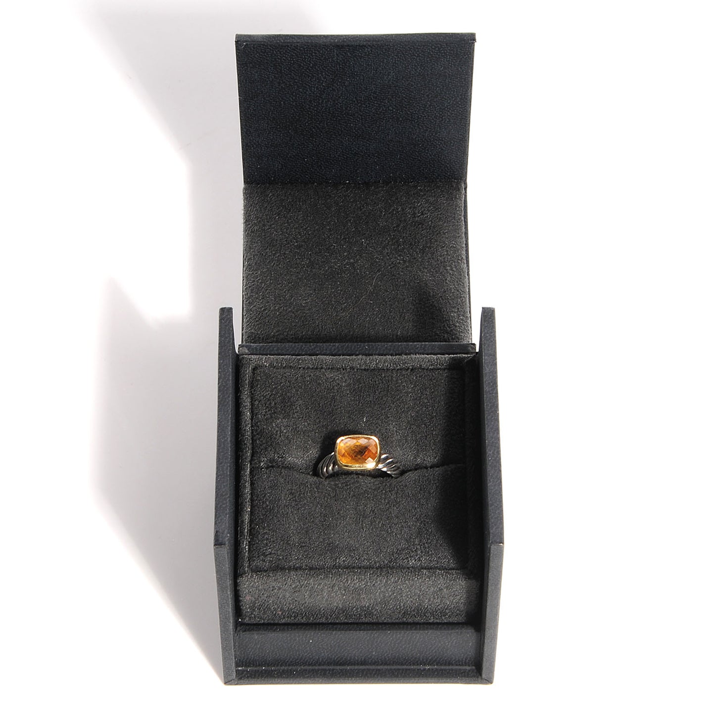 Sterling Silver 18K Yellow Gold Citrine 10mm Noblesse Ring 54 7