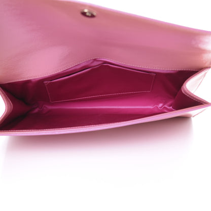 Saint Laurent Textured Patent Large Belle De Jour Clutch Pink 4 of 9