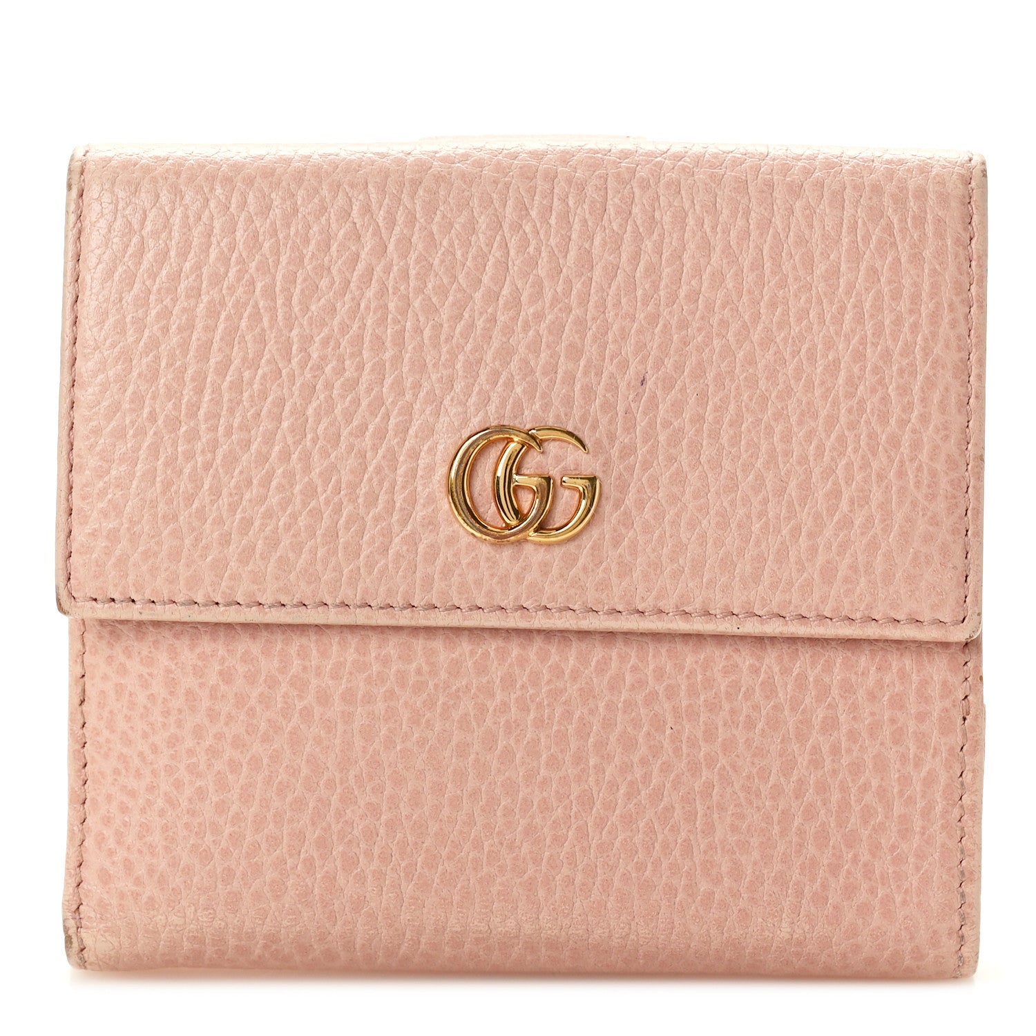 Gucci Dollar Calfskin Double G French Flap Wallet Perfect Pink 1 of 8