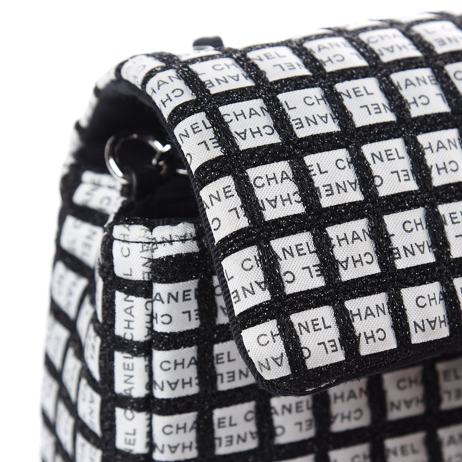 Chanel Ribbon Tweed Small Single Flap Black White 13 of 17