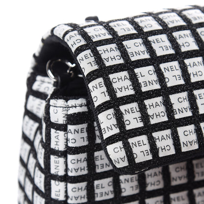 Chanel Ribbon Tweed Small Single Flap Black White 13 of 17