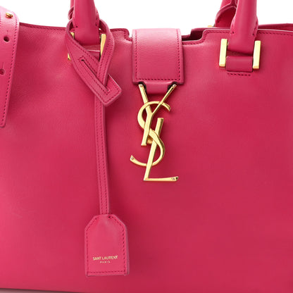 Saint Laurent Calfskin Small Monogram Cabas Fuchsia 7 of 16