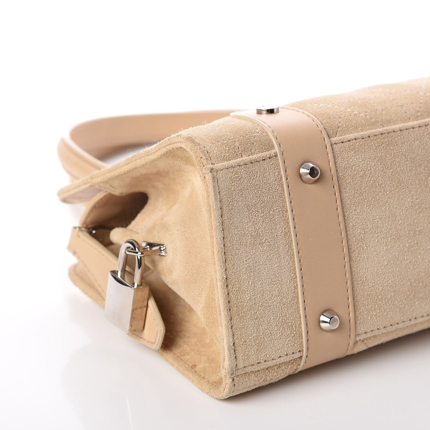 Suede Cannage Stitched East West Lady Dior Beige