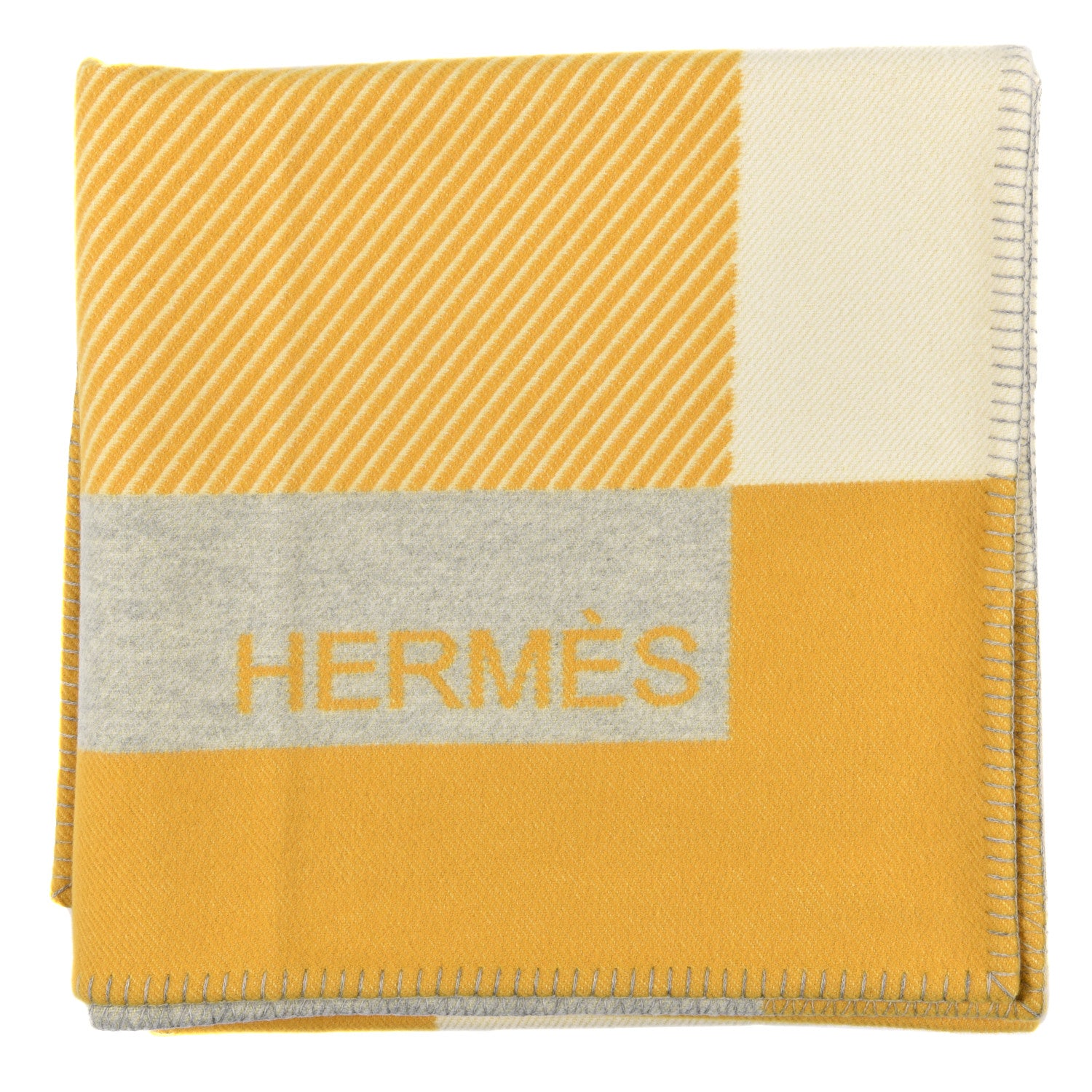 Hermes Wool Cashmere H Riviera Blanket Pollen 1 of 4