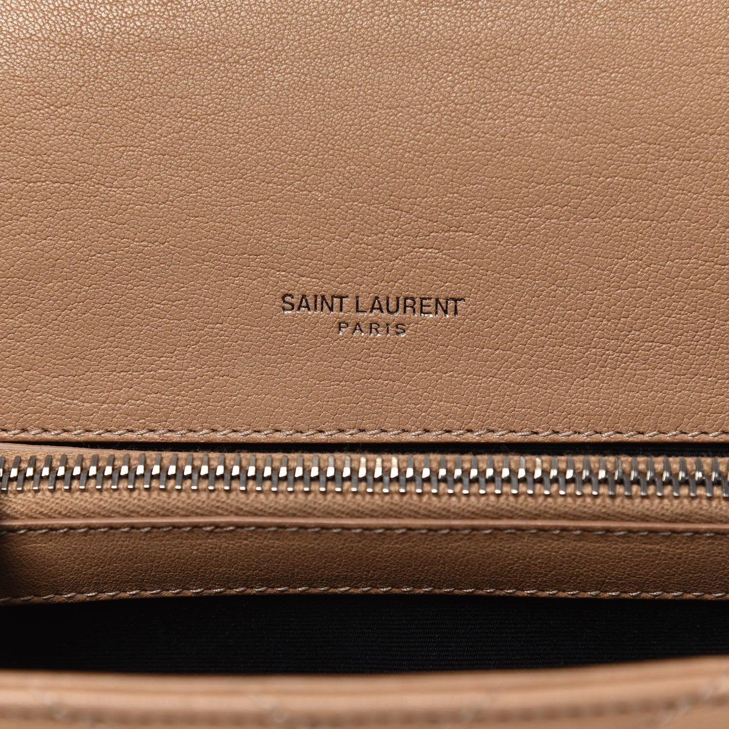 Saint Laurent Sheepskin Matelasse Chevron Monogram Medium College Bag Taupe 7 of 10