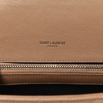 Saint Laurent Sheepskin Matelasse Chevron Monogram Medium College Bag Taupe 7 of 10