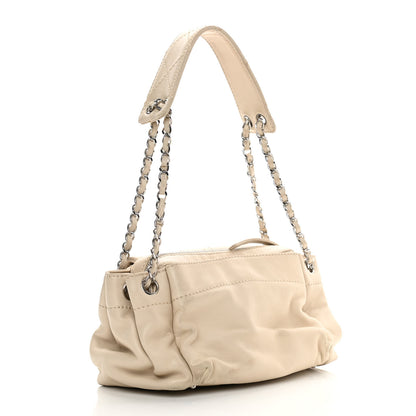 Chanel Lambskin Quilted Bowler Flap Shoulder Bag White 3 of 19