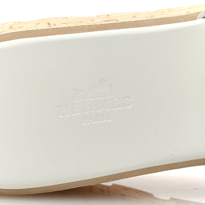 Hermes Calfskin Cork Eze 30 Sandals 40 White 7 of 8