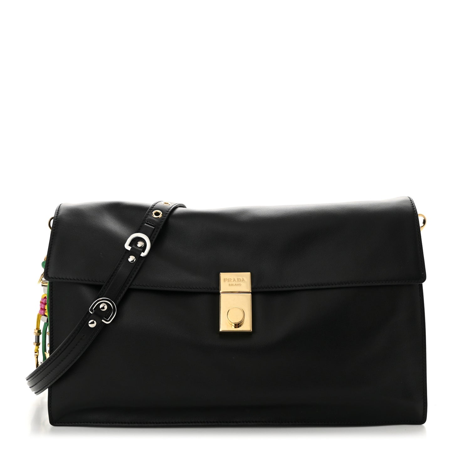 Calfskin Large Soft Sound Shoulder Bag Black