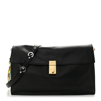 Prada Calfskin Large Soft Sound Shoulder Bag Black 1 of 11