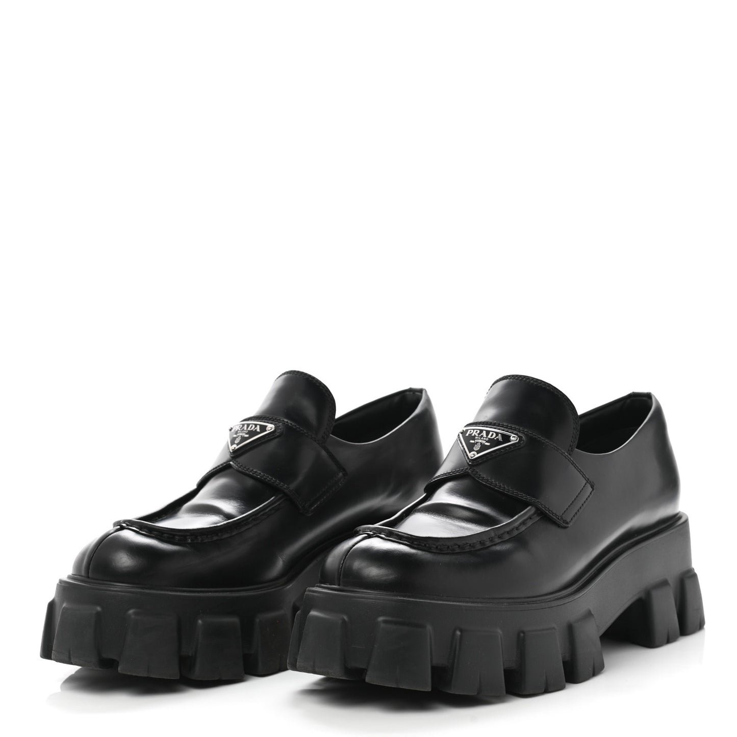 Spazzolato Rois Metal Triangle Logo Monolith 55mm Loafers 41 Black