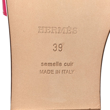 Hermes Box Calfskin Oran Sandals 39 Rose Flash Orange H 8 of 9