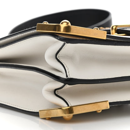 Prada City Calf Saffiano Large Cahier Bag White Black 8 of 9