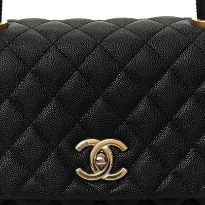 Chanel Caviar Quilted Small Coco Handle Flap Black 9 of 11