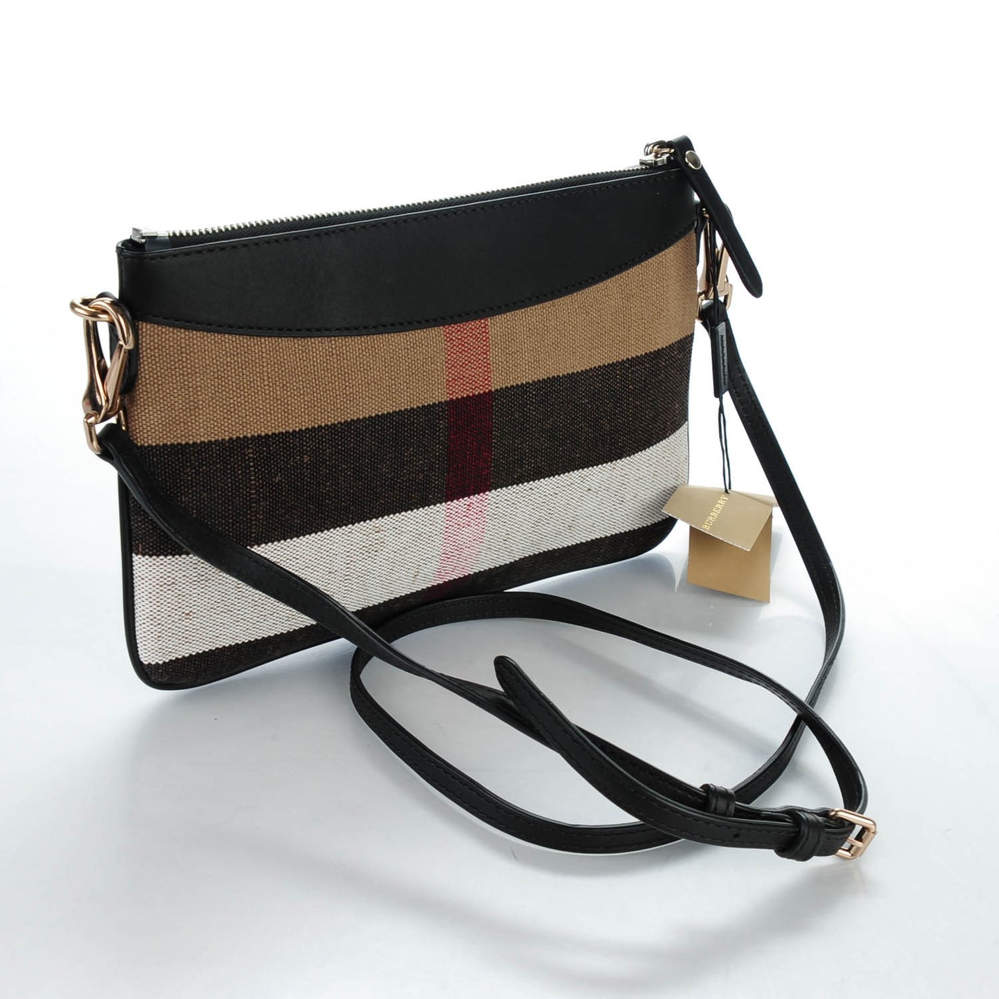 Mega Check Peyton Crossbody Clutch Bag Black