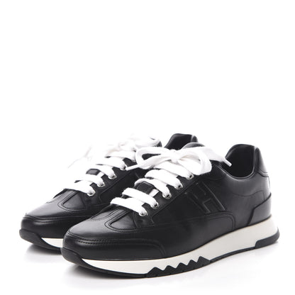 Hermes Calfskin Womens Trail Sneakers 39.5 Black 3 of 8