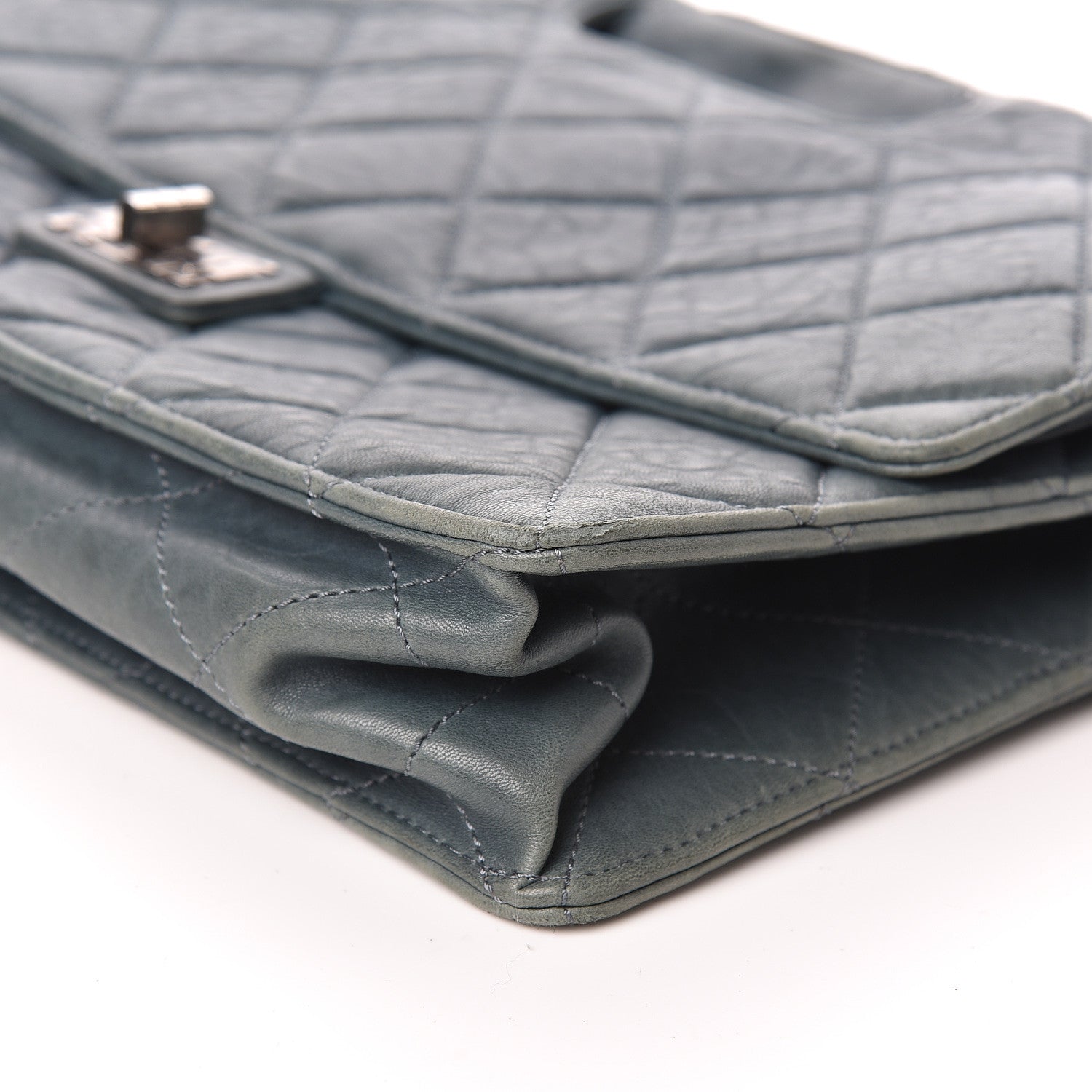 Chanel Washed Lambskin Quilted Maxi Take Away Flap Turquoise 6 of 11