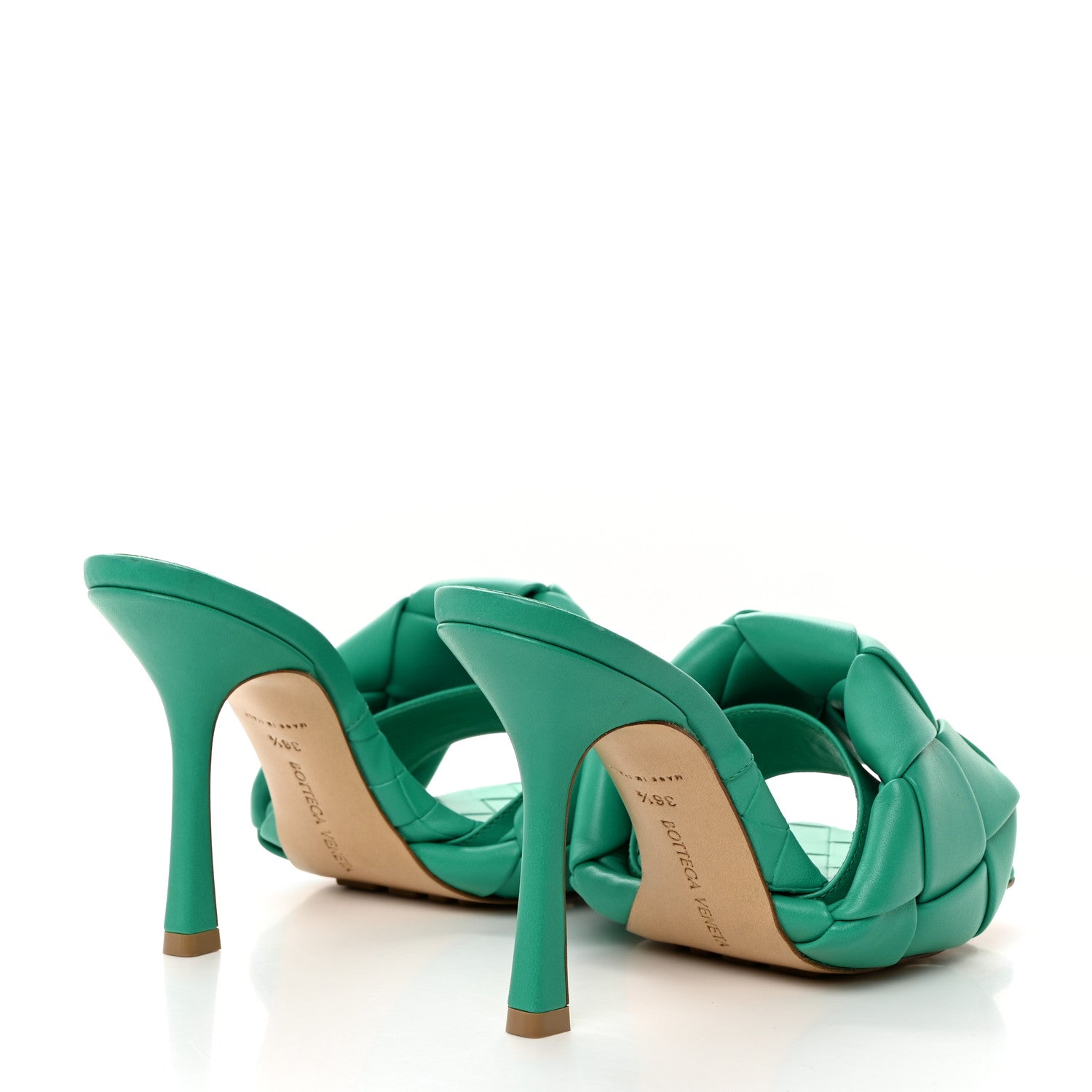 Bottega Veneta Nappa Maxi Intrecciato Lido Mule Sandals 36.5 Acid Turquoise 4 of 8
